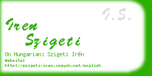 iren szigeti business card